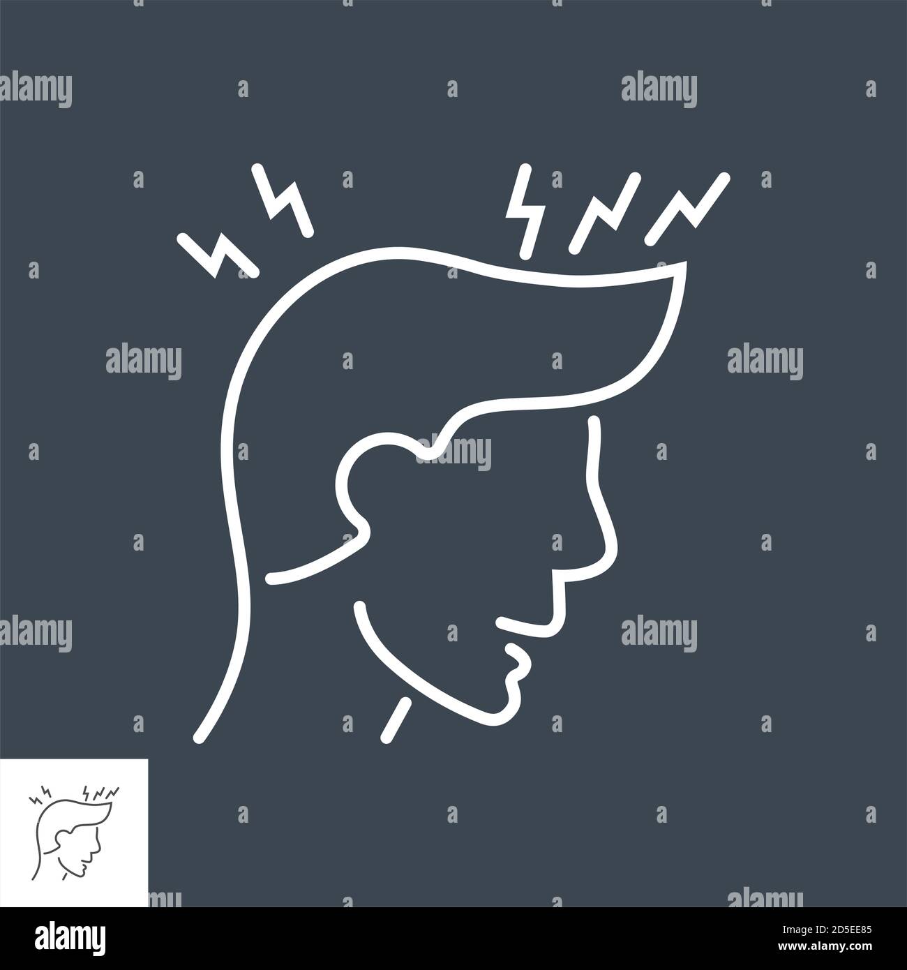 Headache related vector thin line icon Stock Vector Image & Art - Alamy