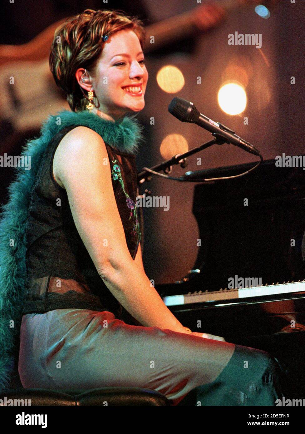 Sarah McLachlan sits as the piano as she performs her song 'Adia' at the  Juno Awards March 22 in her city of Vancouver. McLachlan won four Juno  Awards which honour Canadian singers