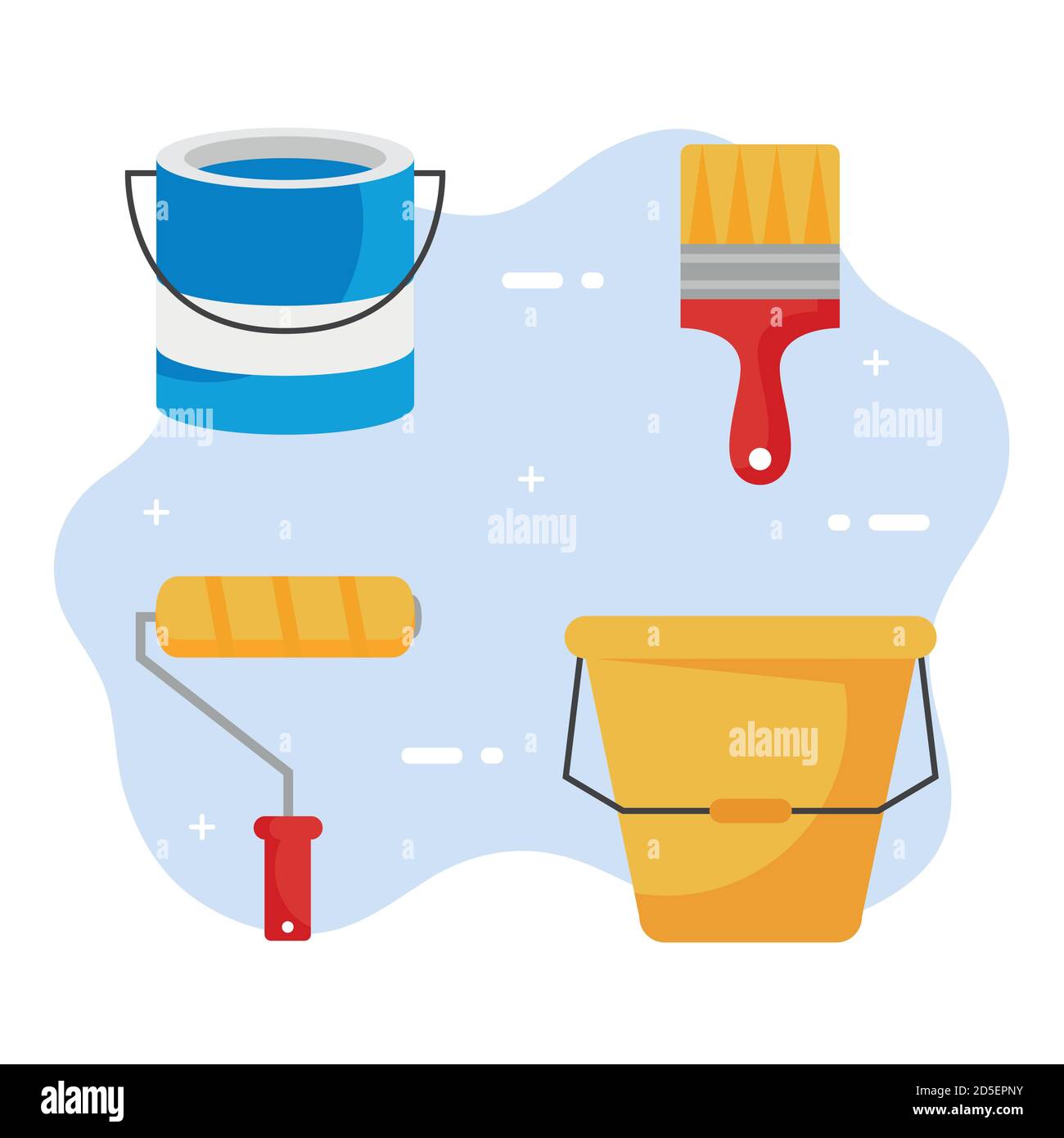 paint bucket roll and brush vector design Stock Vector Image & Art - Alamy
