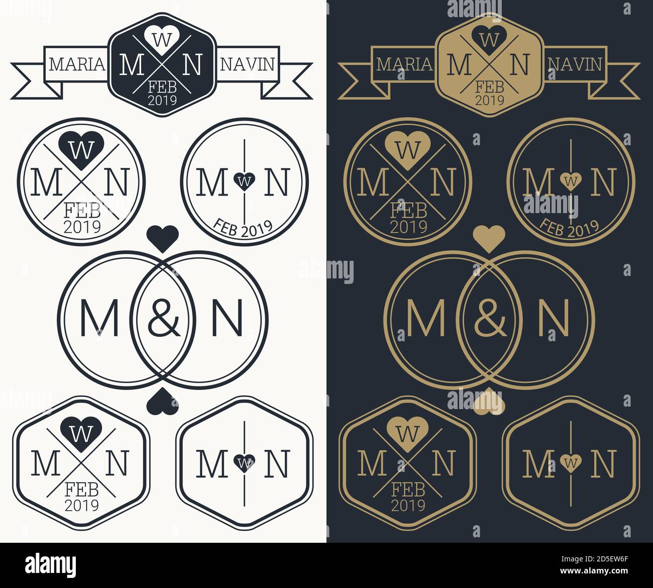 Wedding logo monogram Stock Vector Image & Art - Alamy