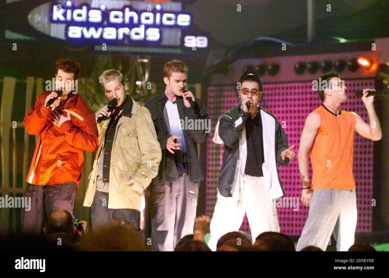 Members of the pop music group N'Sync perform during the 12th annual Kids'Choice  Awards, May 1 in Los Angeles. The group won a Kids' Choice Award as  Favorite Group at the show.