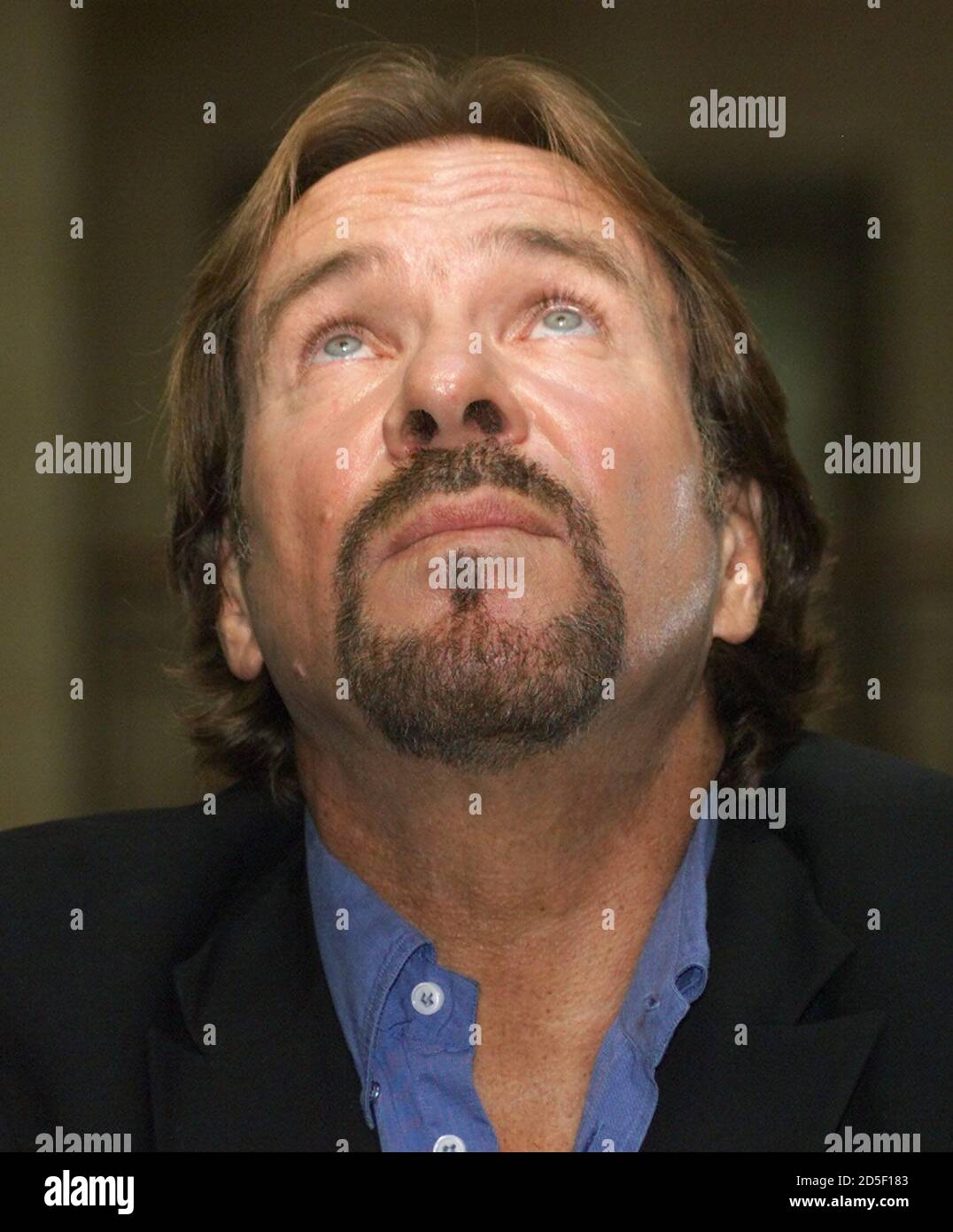 Famous German actor Goetz George looks up to the ceiling during a news conference presenting George's new film 'Nichts Als Die Wahrheit ' ('Nothing But The Truth') in Berlin September 22. The film is based on a fictitious trial of Nazi concentration camp doctor Josef Mengele.  FAB/AA Stock Photo