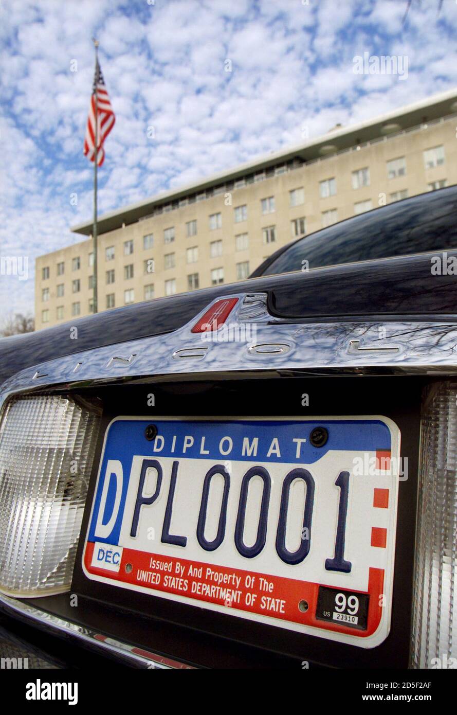 Diplomatic Number License Plate U.S Framed Print Picture Poster Car Art 