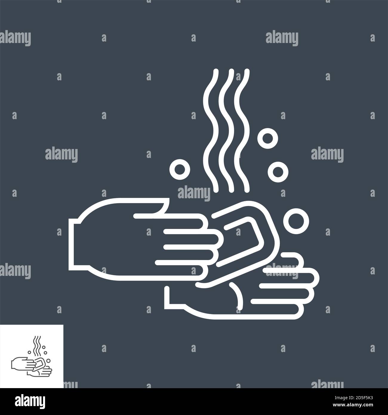 Hand Washing related vector thin line icon Stock Vector