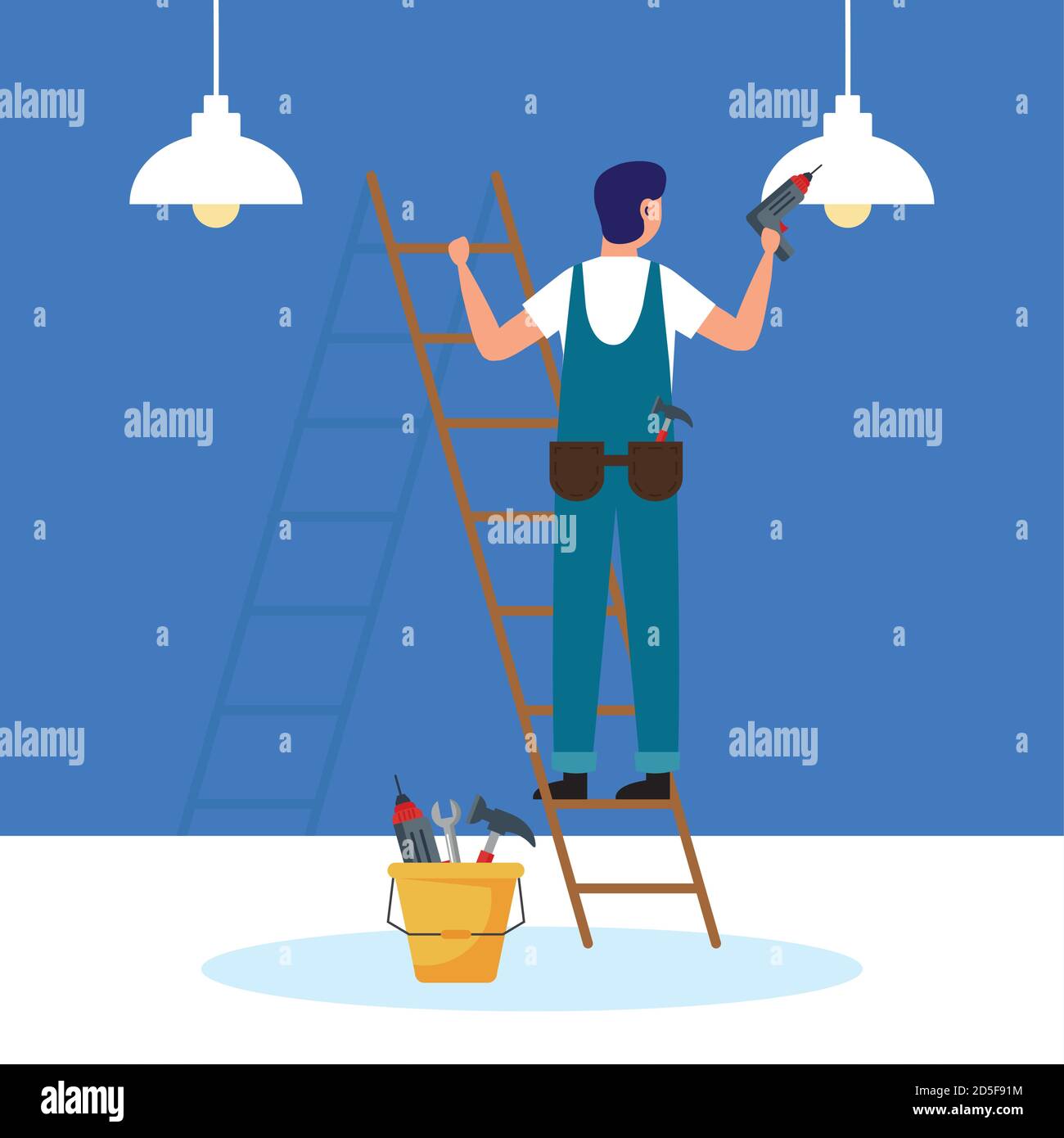 Boy with bucket Stock Vector Images - Alamy