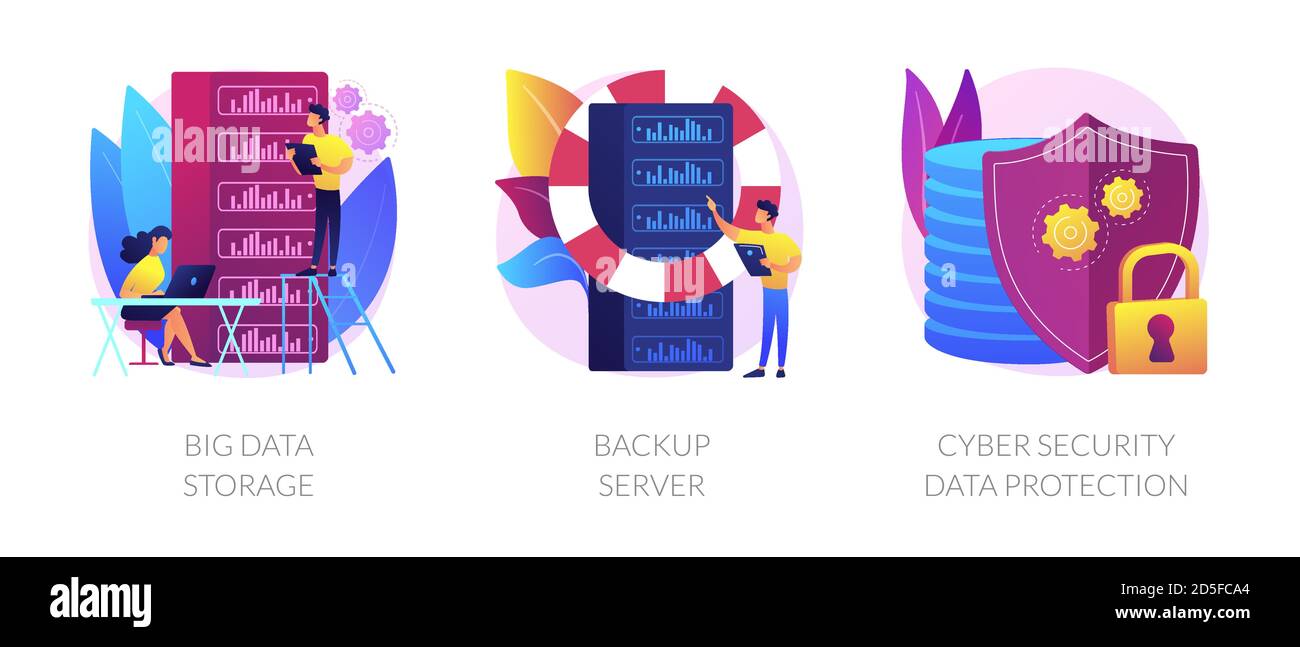 Big data storage and protection vector concept metaphors Stock Vector ...