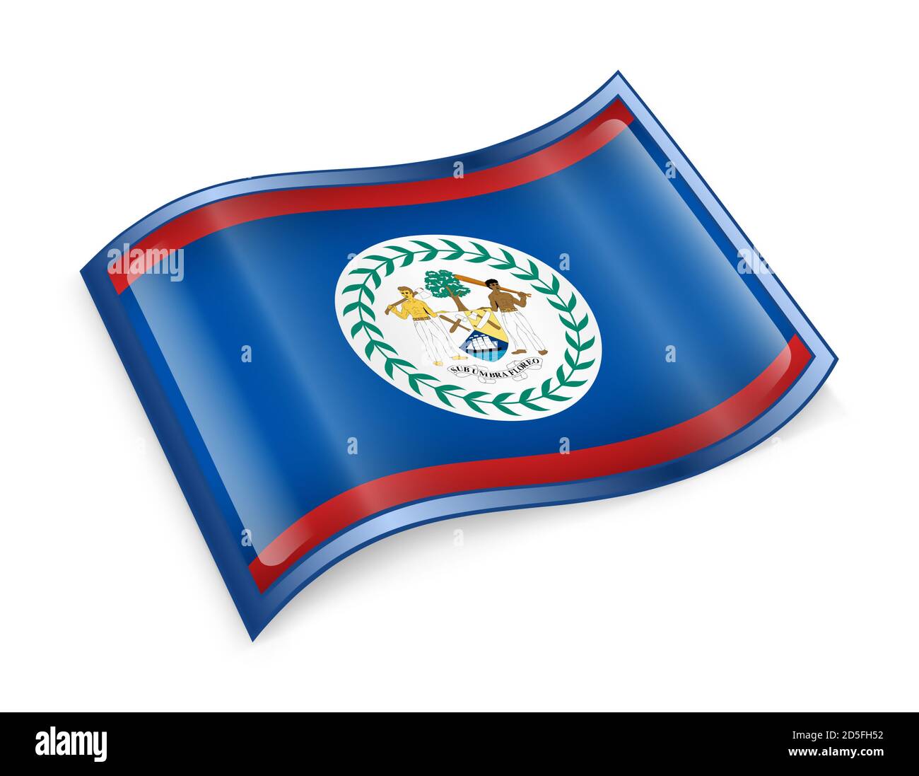 Belize Flag Icon. Stock Photo