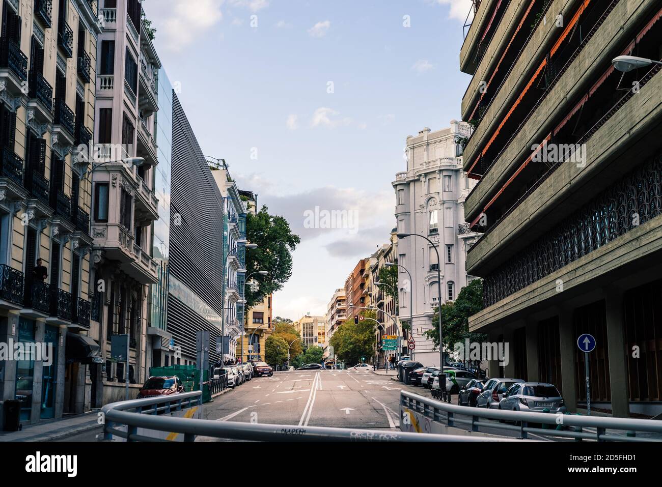 Madrid, Spain - 26 September 2020: Mejia Lequerica street in historic centre of Madrid Stock Photo