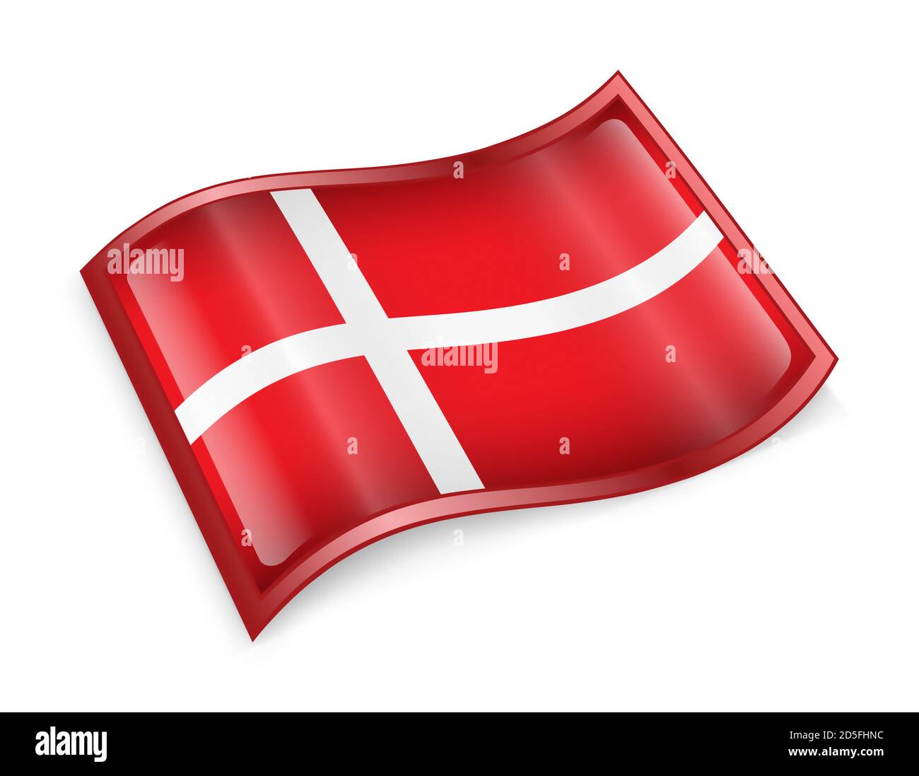 Danish Flag icon. Stock Photo