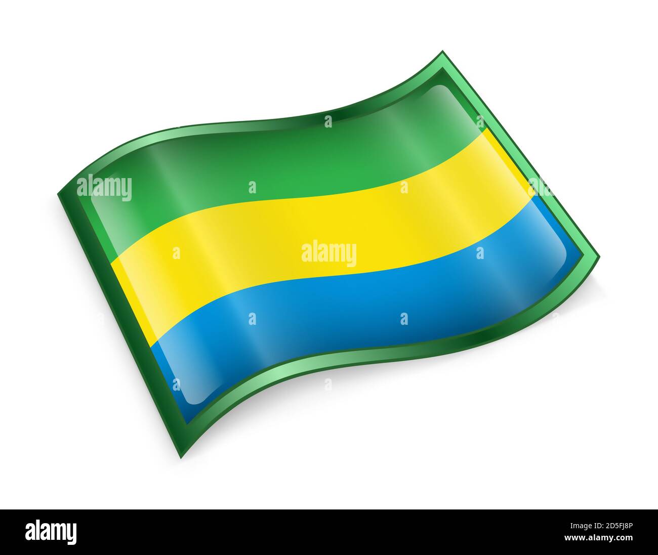 Gabon Flag icon. Stock Photo