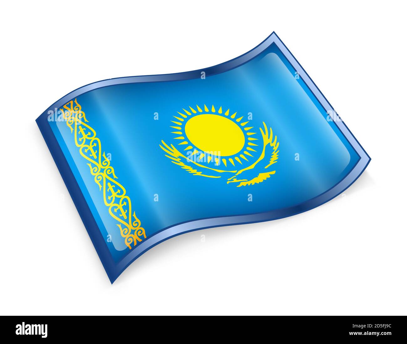 Kazakhstan Flag icon Stock Photo - Alamy