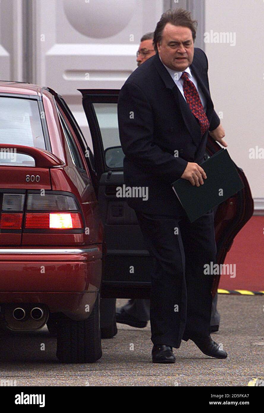 Deputy Prime Minister John Prescott Gets Out Of His Car After Travelling The Short Distance From His Hotel To The Conference Centre In A Three Car Ministerial Convoy September 29 Prescott Who