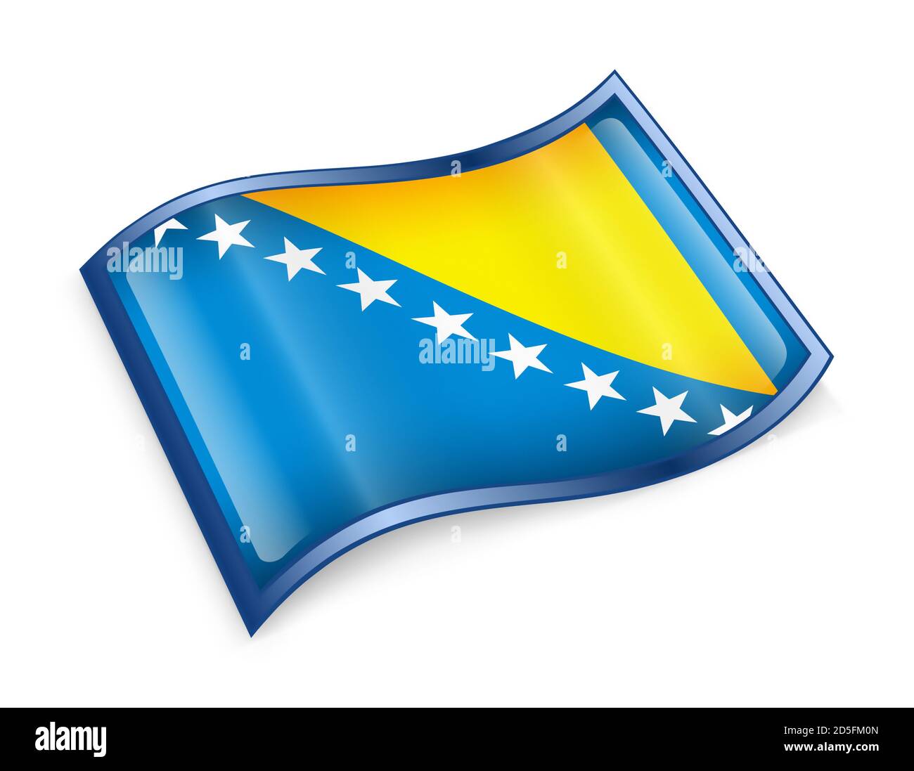 Bosnia and Herzegovina Flag icon. Stock Photo