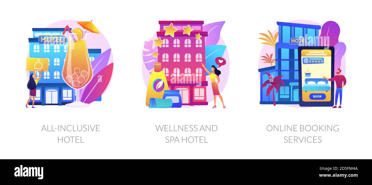 Luxury hotels abstract metaphors Stock Vector