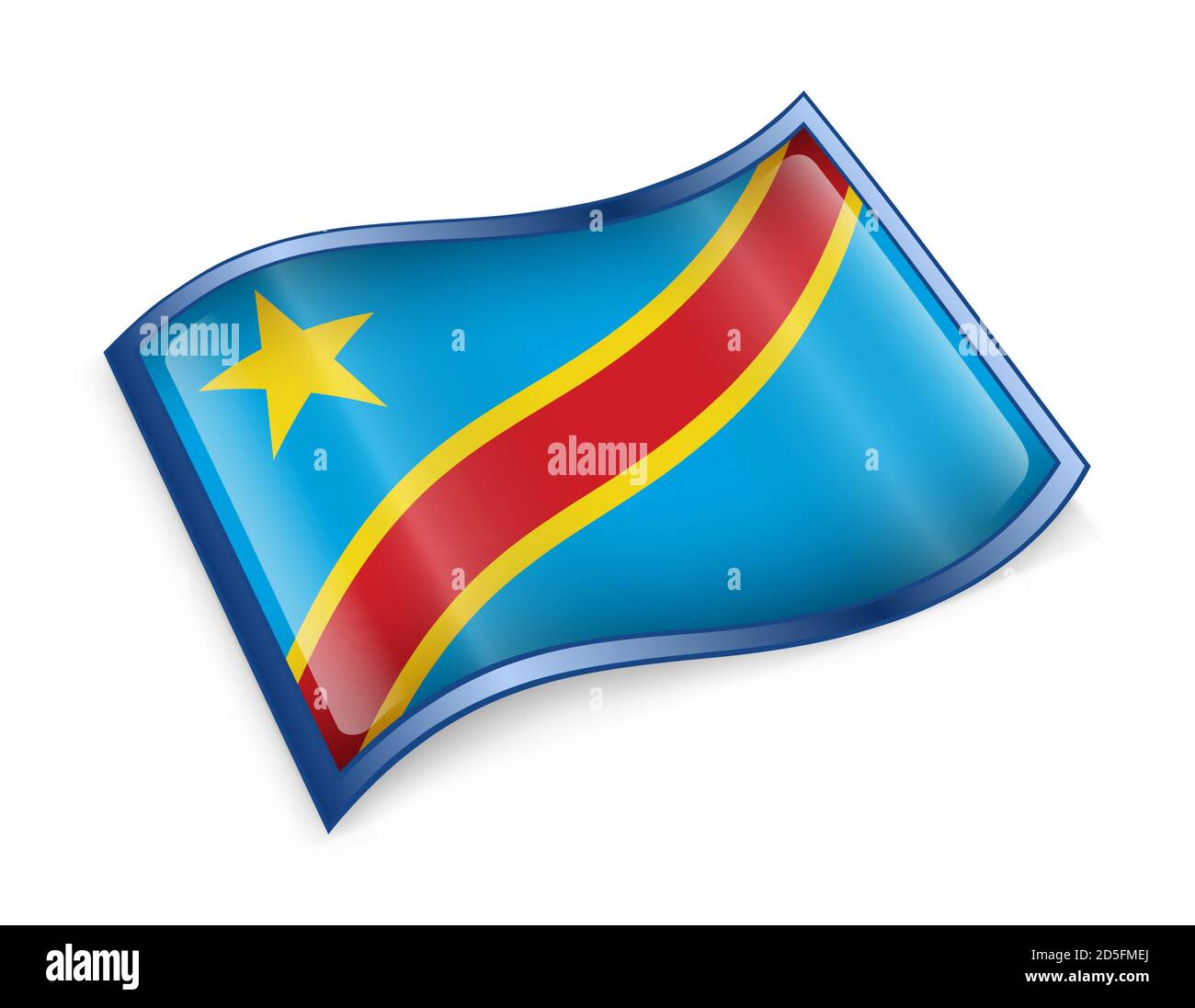Congo Flag Icon. Stock Photo