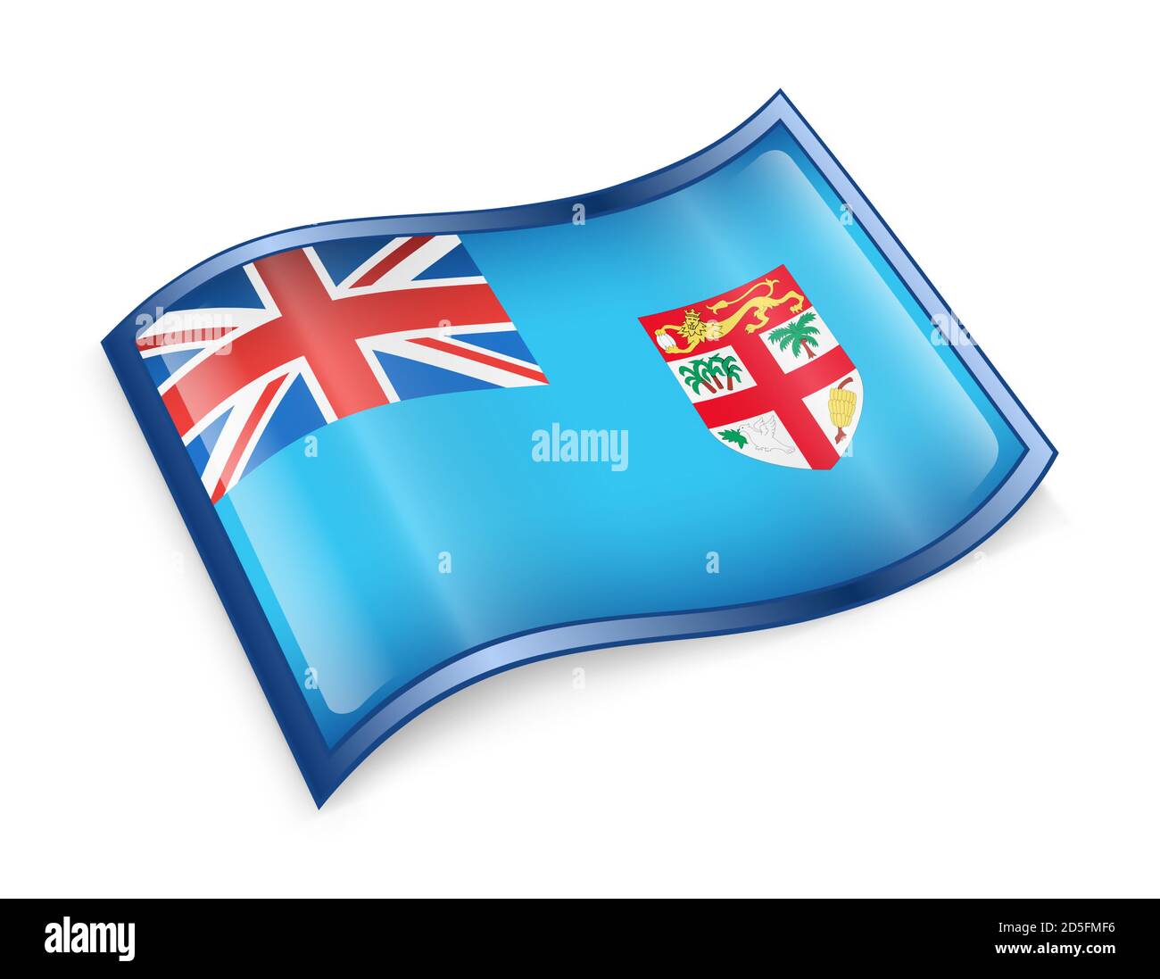 Fiji flag icon. Stock Photo