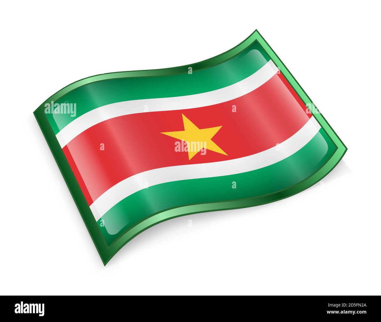 Suriname flag icon. Stock Photo