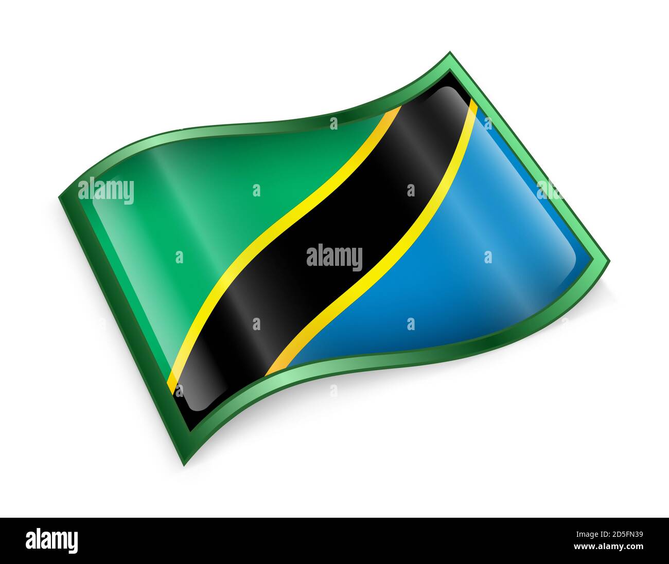 Tanzania flag icon. Stock Photo