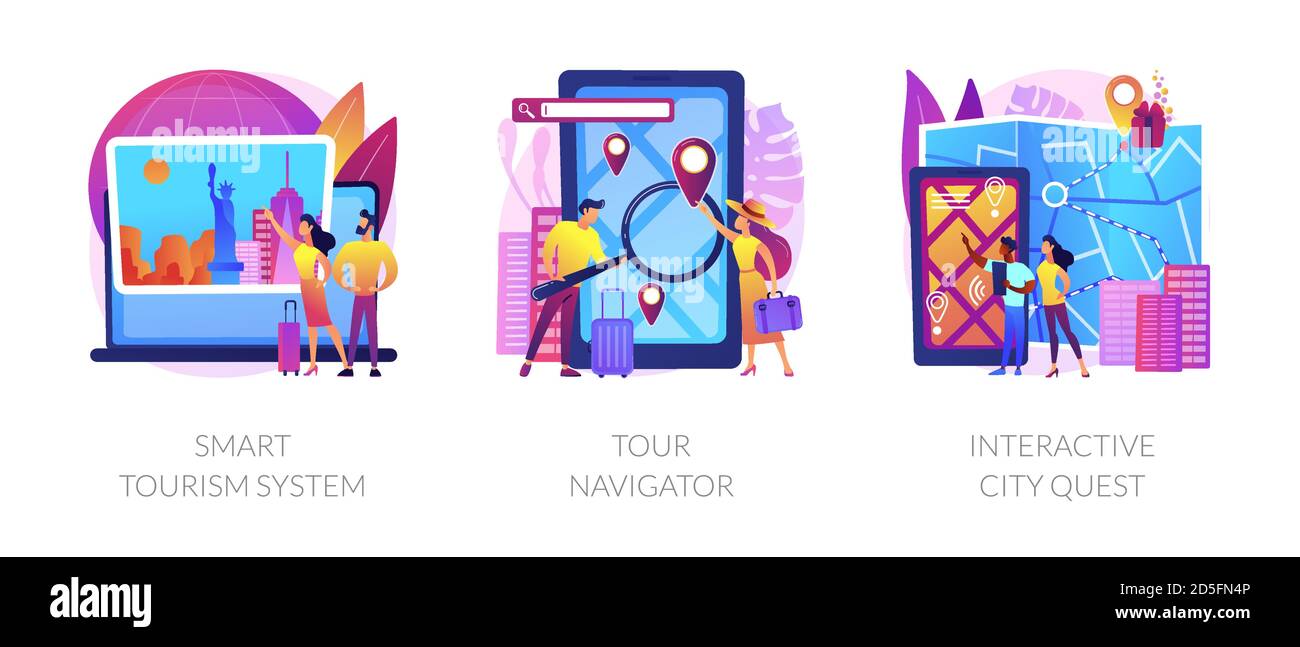 Sightseeing adventure planning abstract metaphors Stock Vector