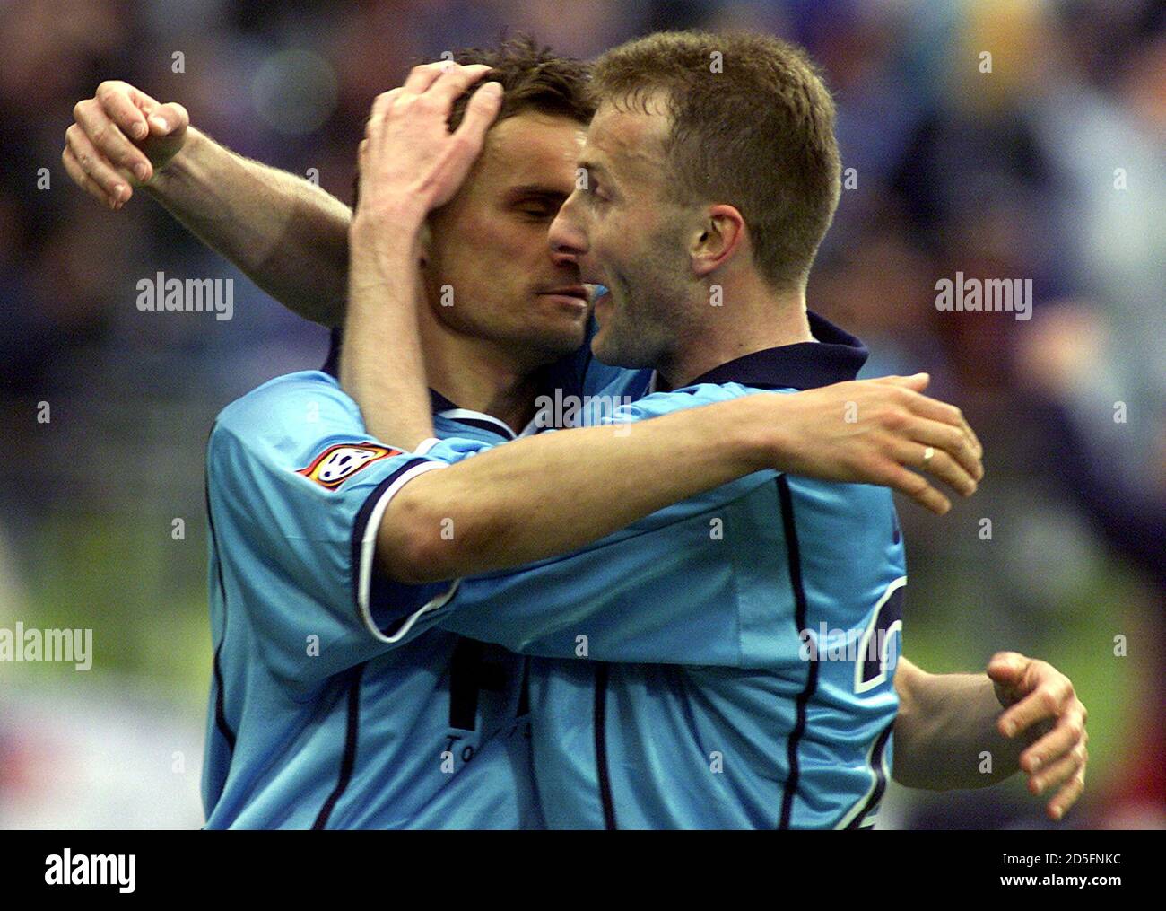 Martin Max L And Marco Kurz Of Tsv 1860 Munich Celebrate During The German First Division Soccer Match Against Fc Bayern Munich In Munich S Olympic Stadium April 15 Tsv 1860 Munich Won