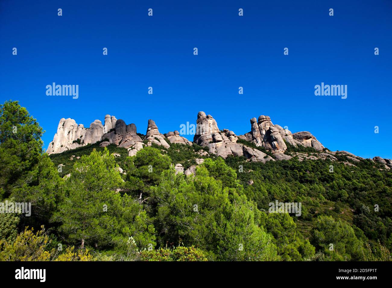 Autumn colours on the mountain of Montserrat, near Barcelona, Catalonia, Spain Stock Photo