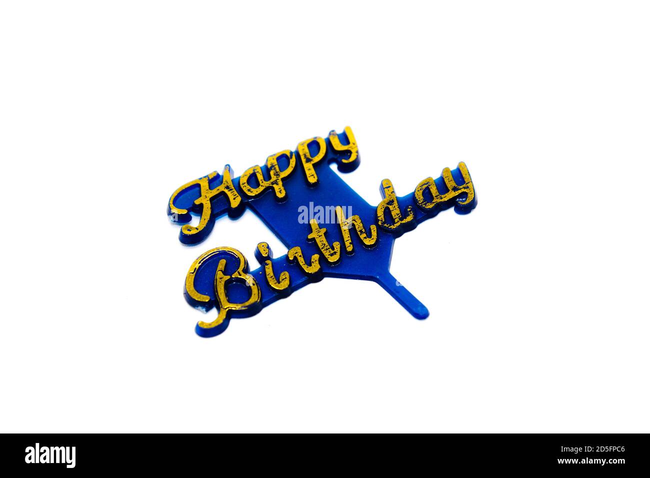 A picture of happy birthday sign with white background Stock Photo