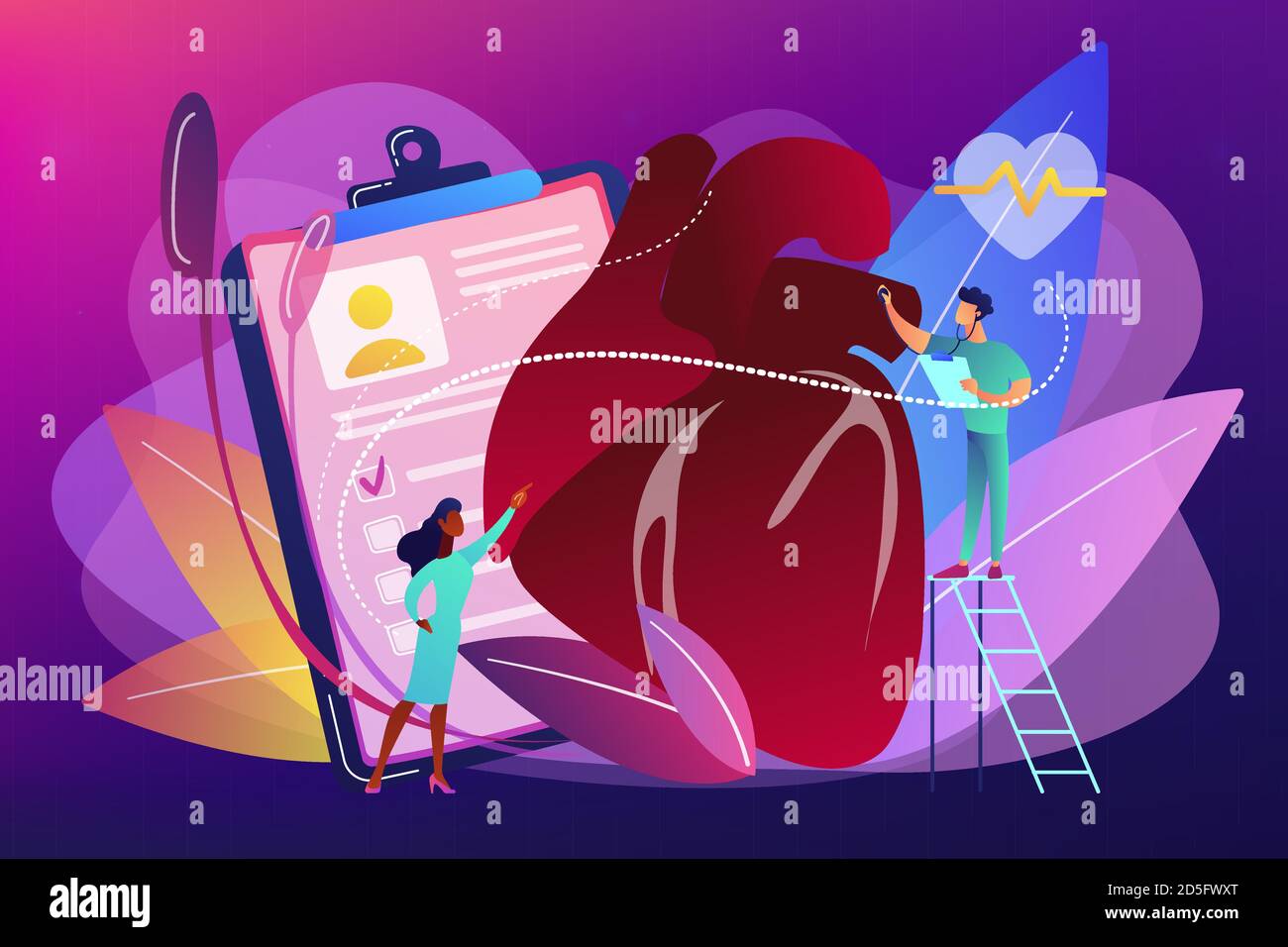 Ischemic heart disease concept vector illustration. Stock Vector