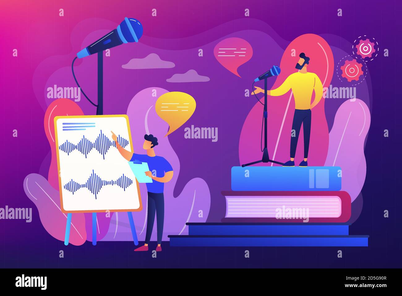 Voice and speech training concept vector illustration Stock Vector