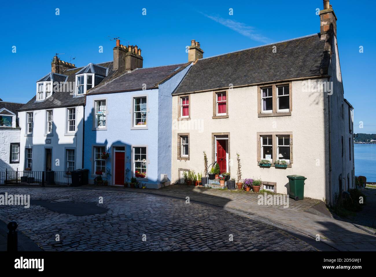 Colourful houses on the High Street in South Queensferry, Scotland, UK