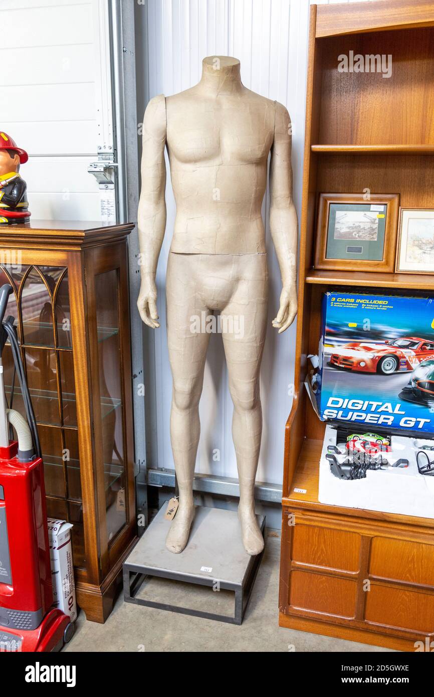 Mannequin model on display in house clearance auction sale room, UK Stock Photo