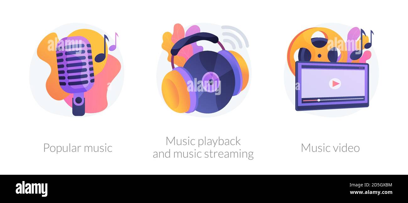 Music media production vector concept metaphors Stock Vector Image