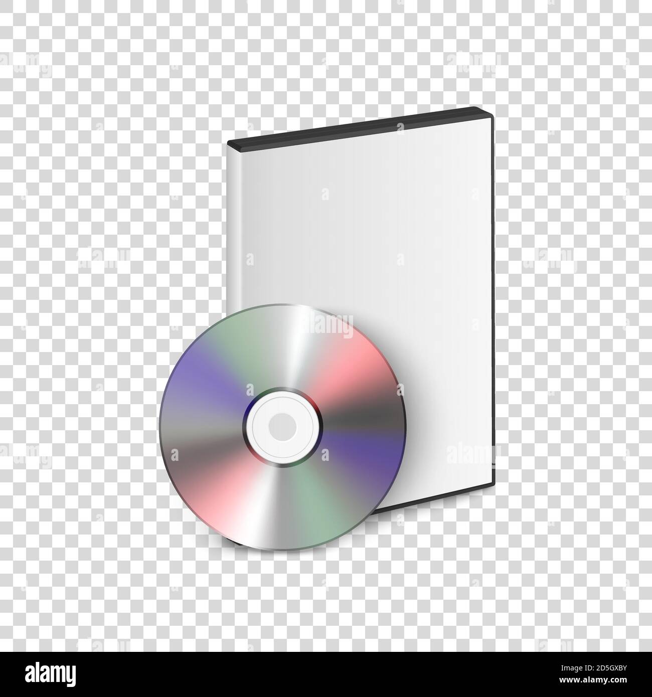 Vector 3d Realistic Blank CD, DVD with Cover Case Box Set Closeup