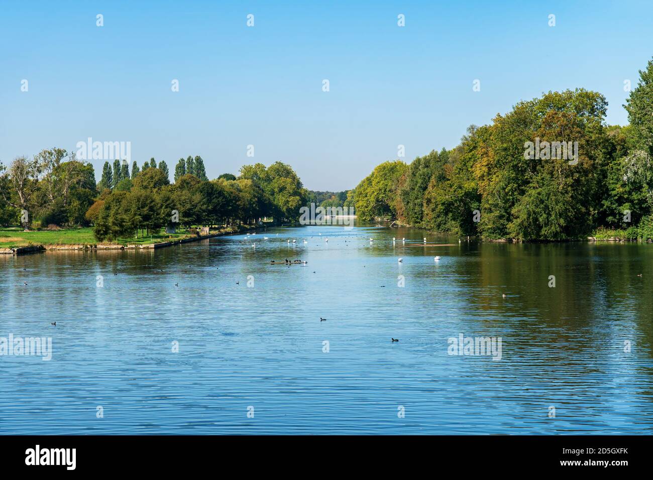 Grand Canal in Domaine de Chantilly - France Stock Photo