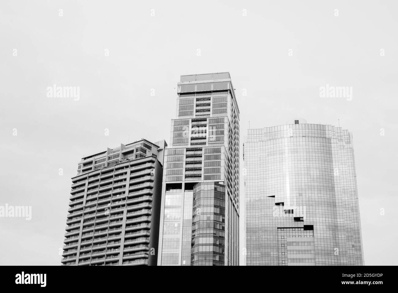 Low Angle View Of Tall Corporate Buildings Stock Photo