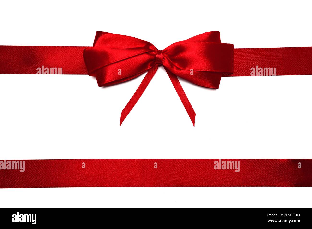 Satin bow with ribbon isolated on white background Stock Photo