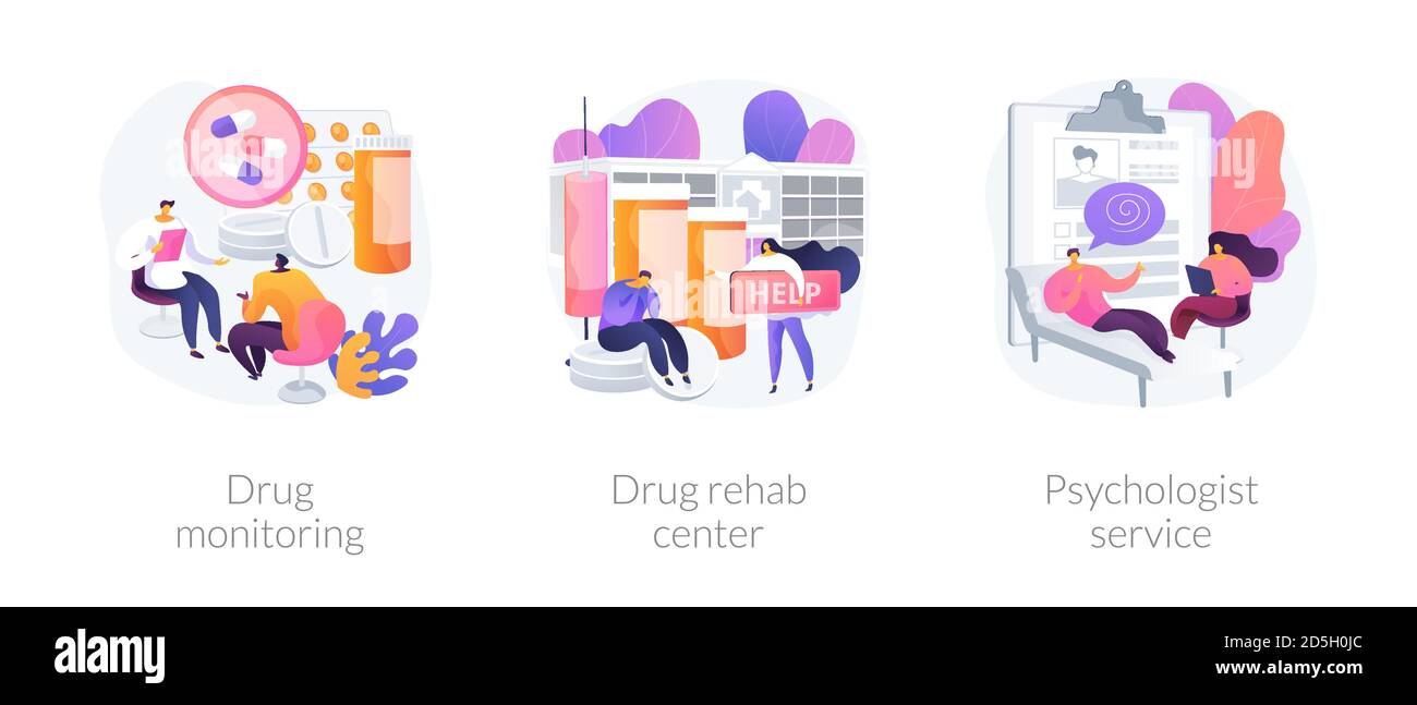Addiction treatment vector concept metaphors. Stock Vector