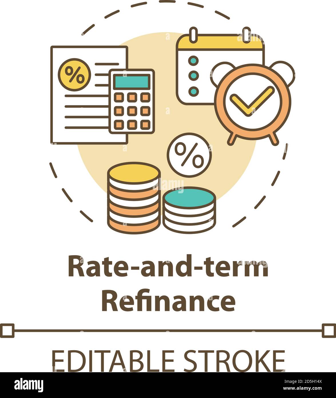 Rate-and-term refinance concept icon Stock Vector Image & Art - Alamy