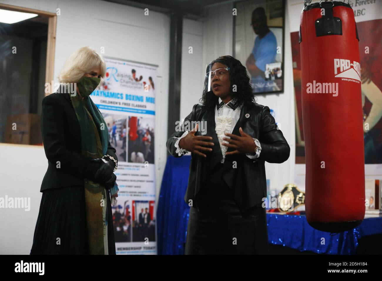 The Duchess of Cornwall with Pastor Lorraine Jones during her visit to the  Dwaynamics boxing gym in Brixton, south London Stock Photo - Alamy