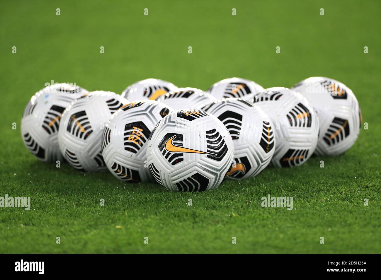 A general view of Nike branded match balls prior to the UEFA Euro 2021  Under-21 Qualifying Group 3 match at Molineux, Wolverhampton Stock Photo -  Alamy