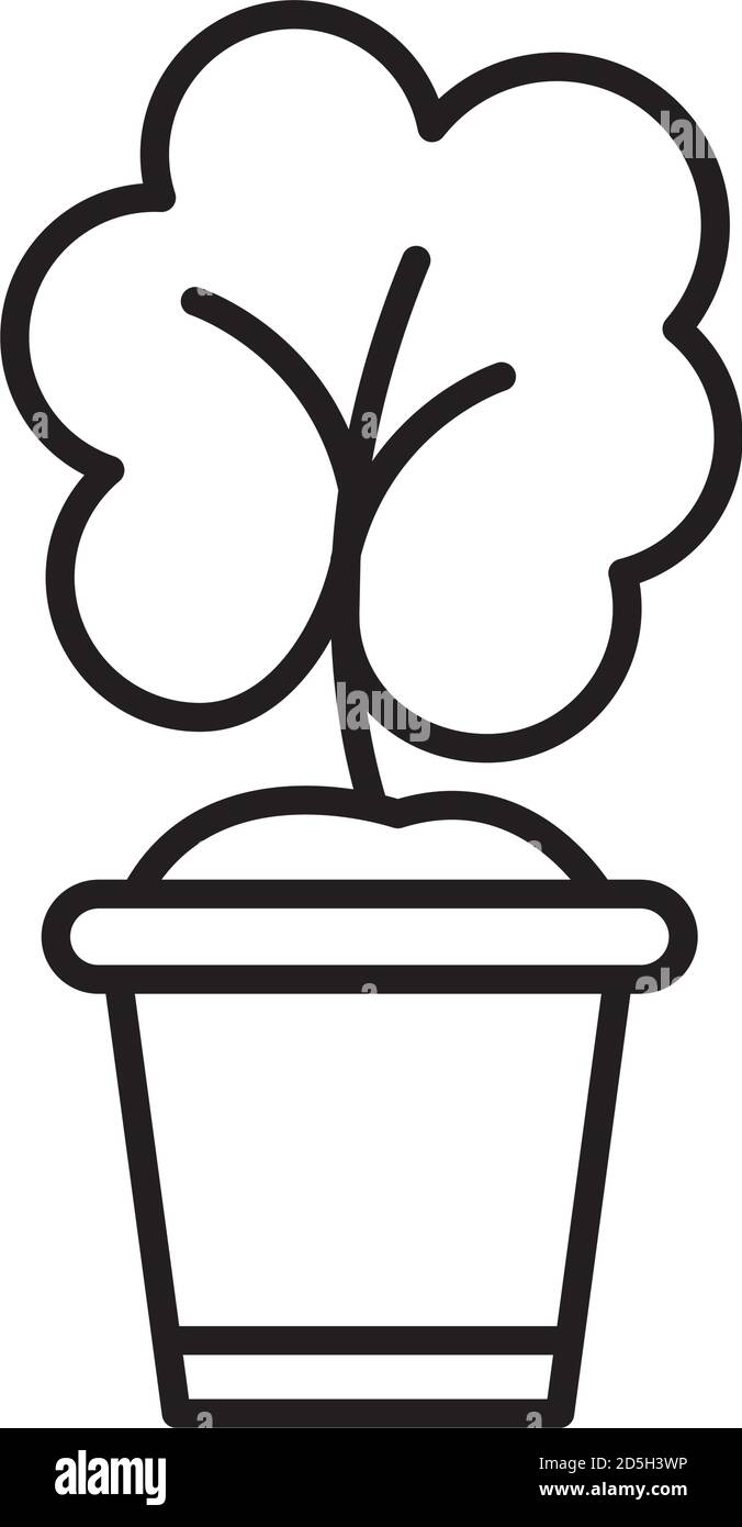 Gardening plant inside pot line style icon vector design Stock Vector ...