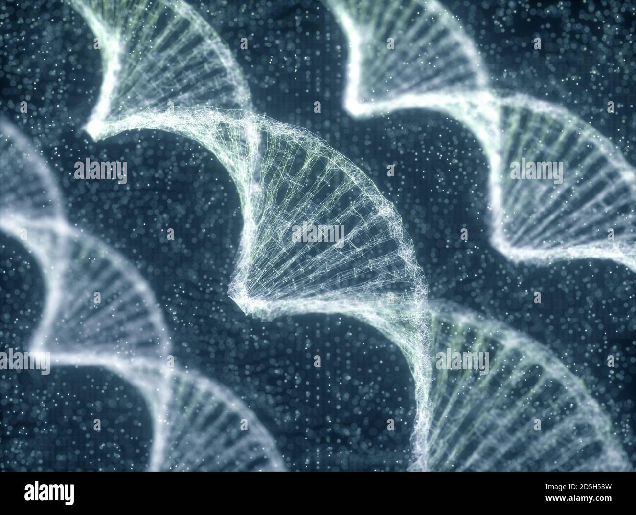 Abstract image of genetic codes DNA. Concept image for use as background. 3D illustration. Stock Photo