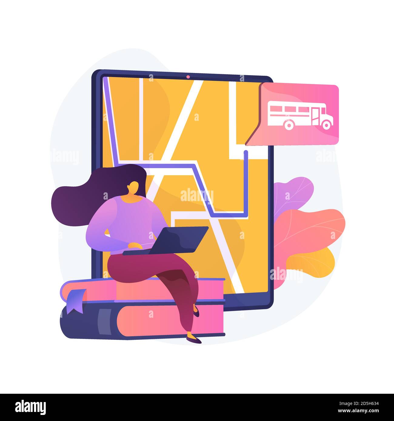 School bus tracking system abstract concept vector illustration Stock ...