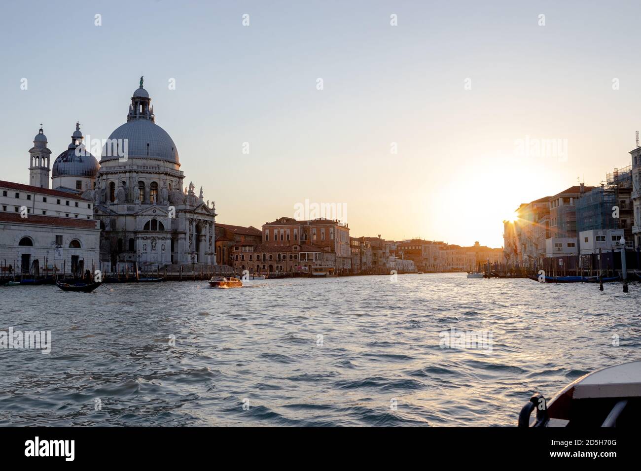 The Basilica di Santa Maria della Salute viewed from the Grand Canal in ...