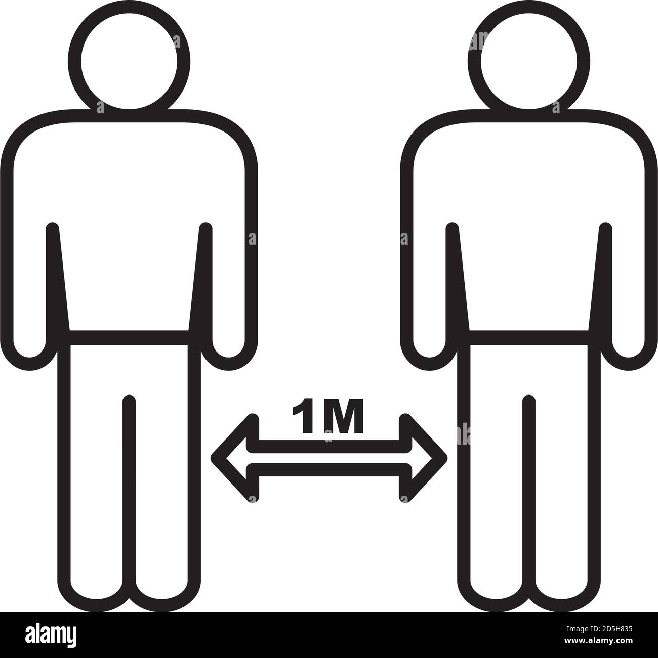 1 meter social distancing line style icon vector design Stock Vector ...