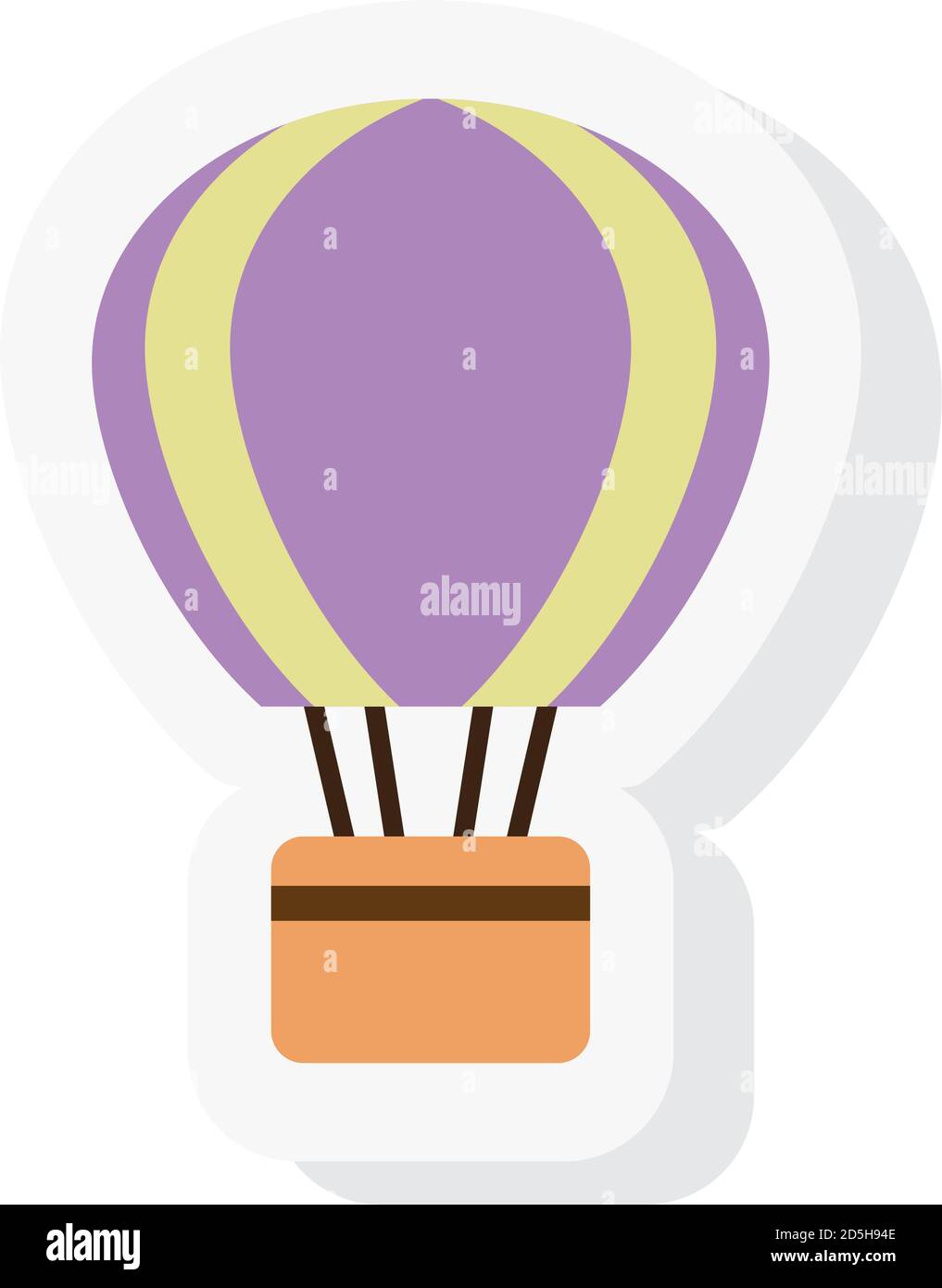 hot air balloon icon sticker and flat style icon vector design Stock ...