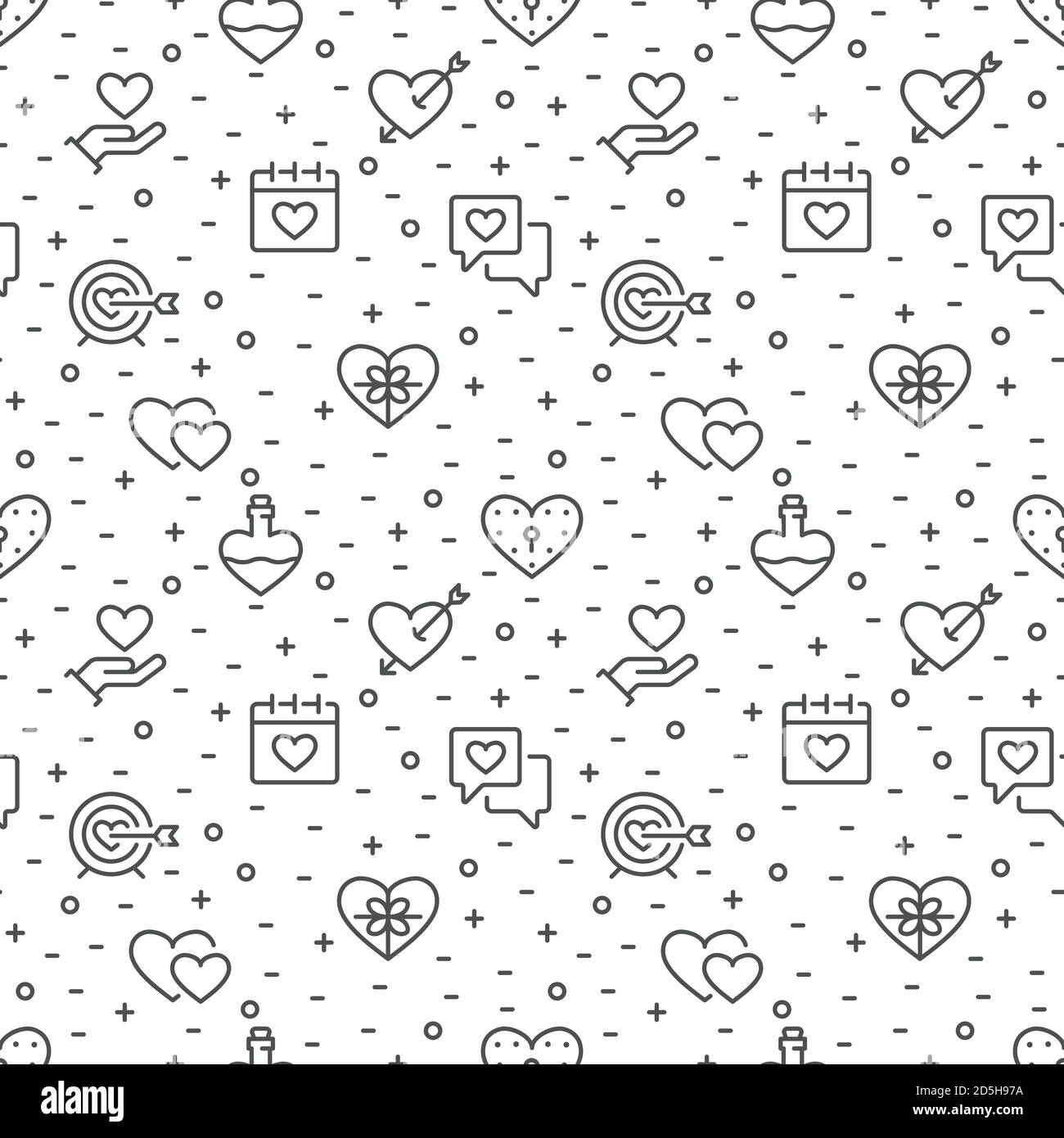 Seamless pattern with elements for Saint Valentines Day or wedding Stock Vector
