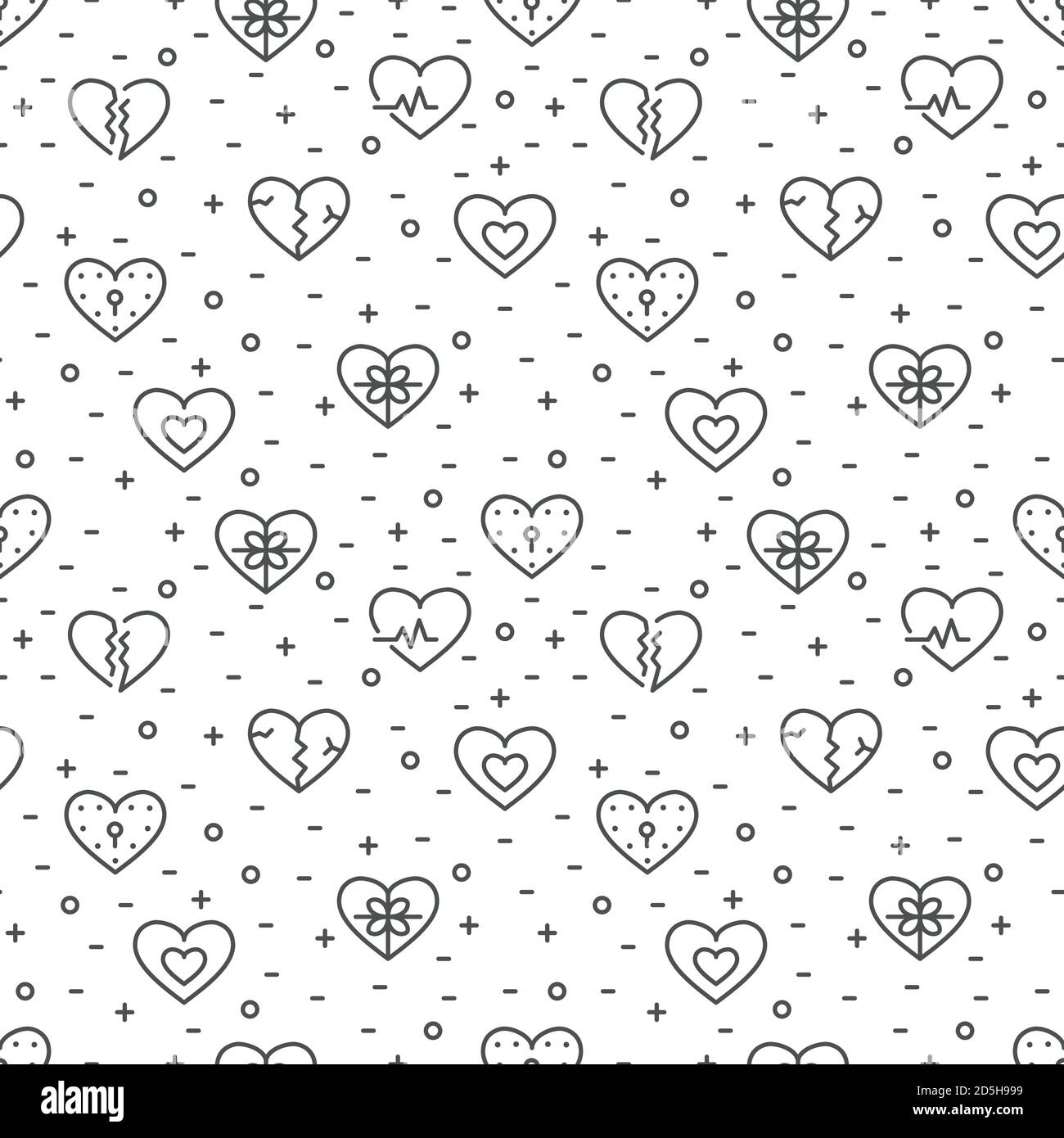 Seamless pattern with elements for Saint Valentines Day or wedding Stock Vector