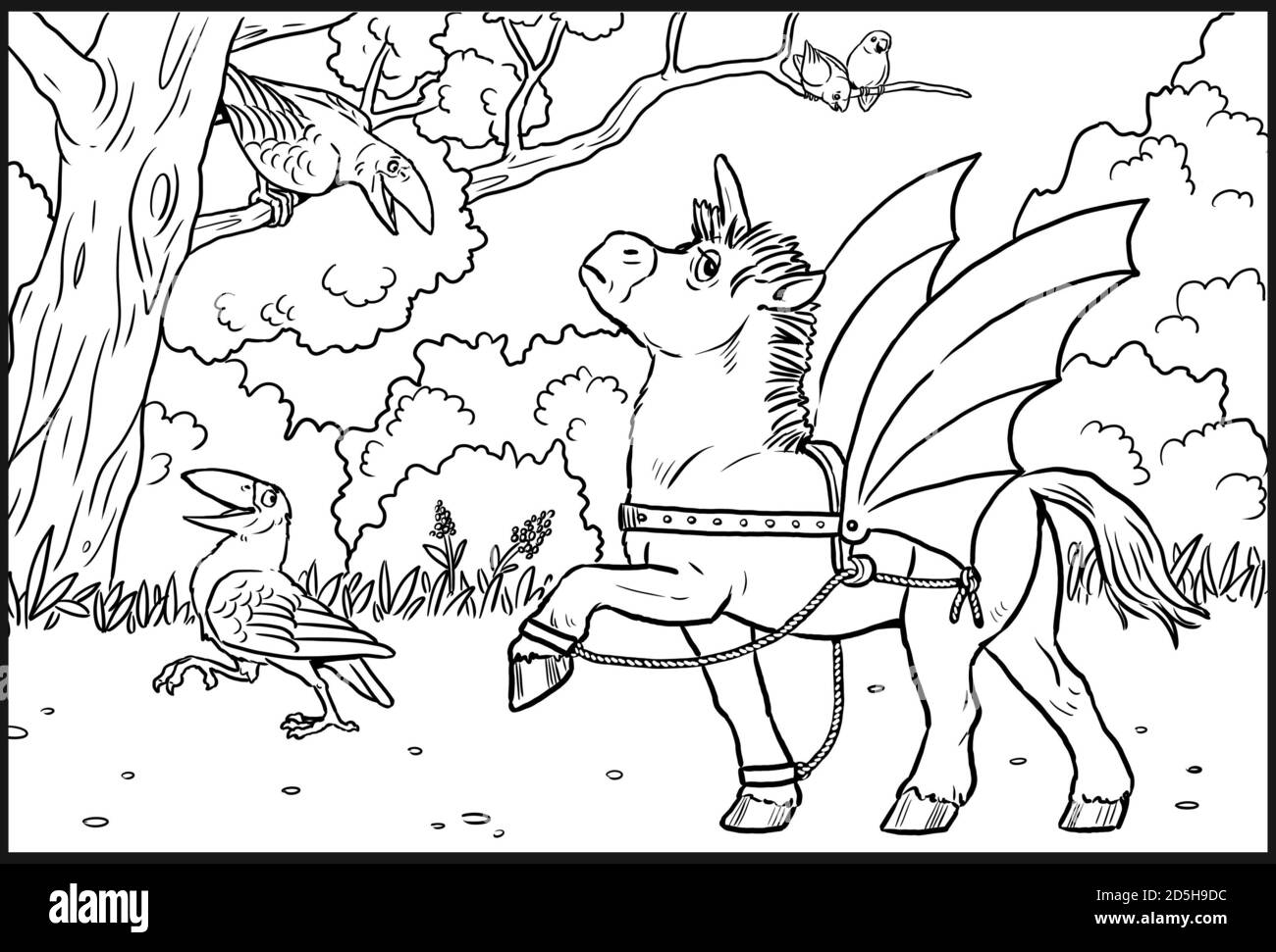 Funny unicorn for coloring. Coloring page for horse lovers Stock Photo -  Alamy