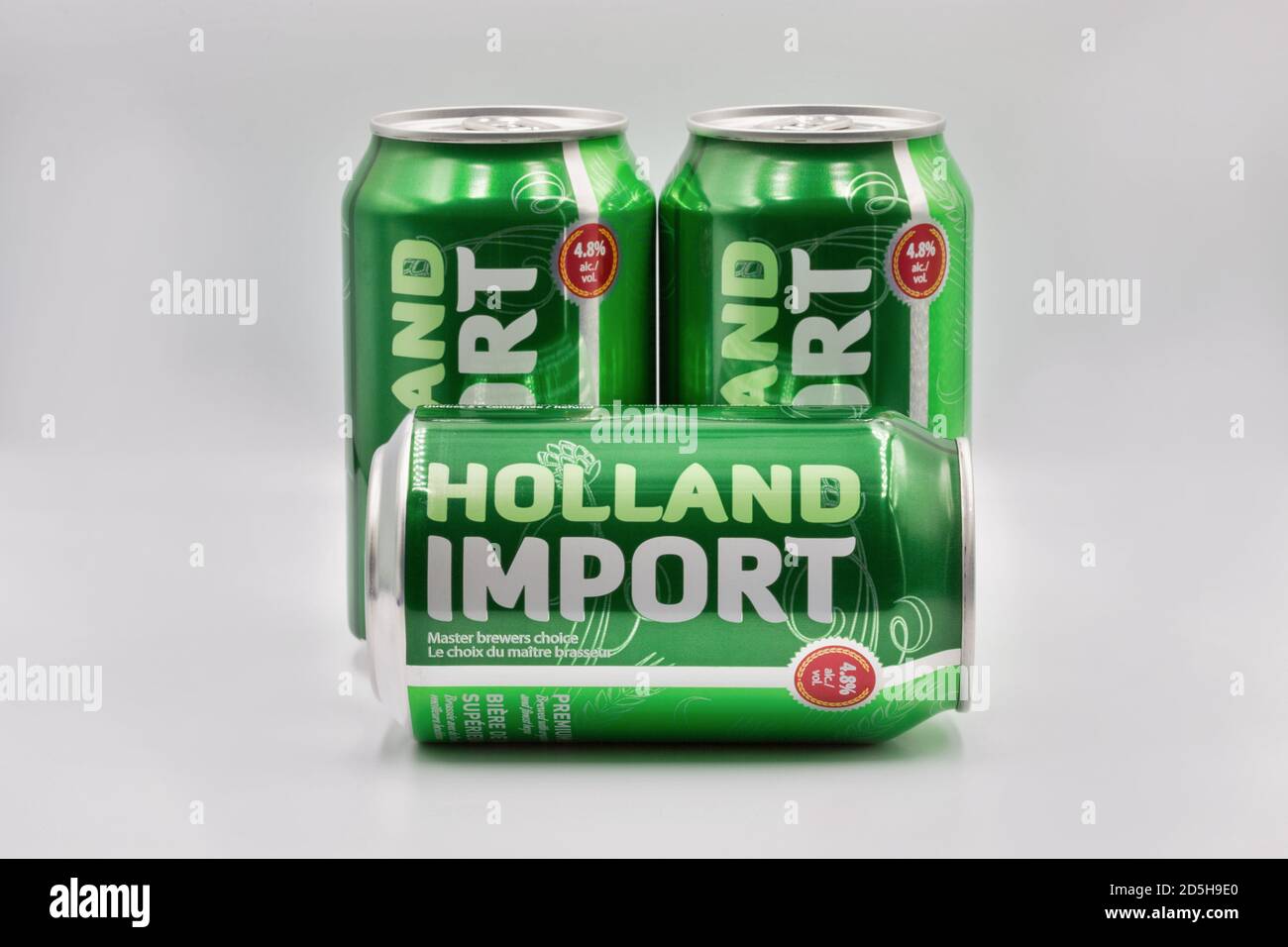 KYIV, UKRAINE - AUGUST 22, 2020: Holland Import beer cans closeup against  white background Stock Photo - Alamy