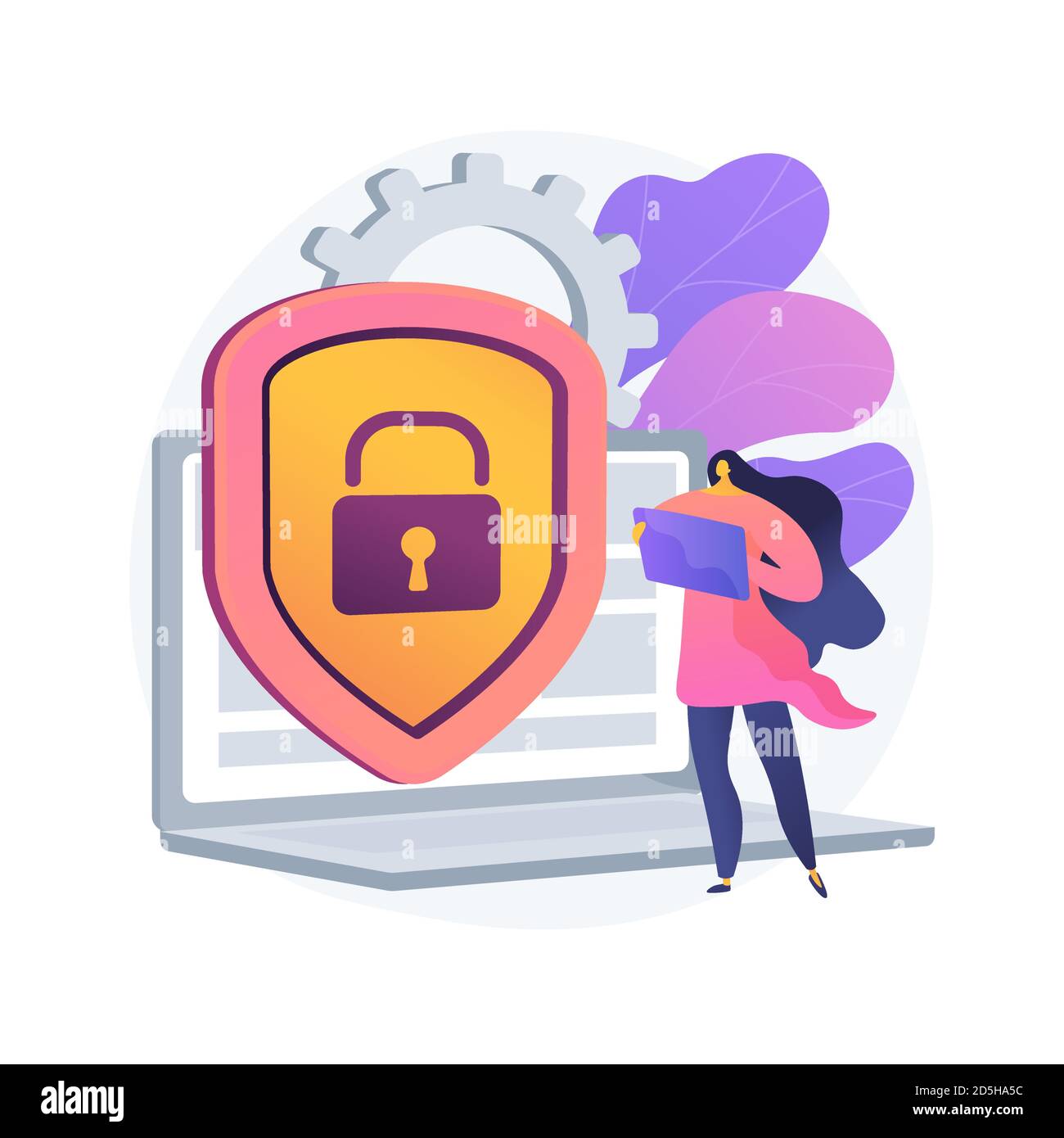 Cyber security risk management abstract concept vector illustration